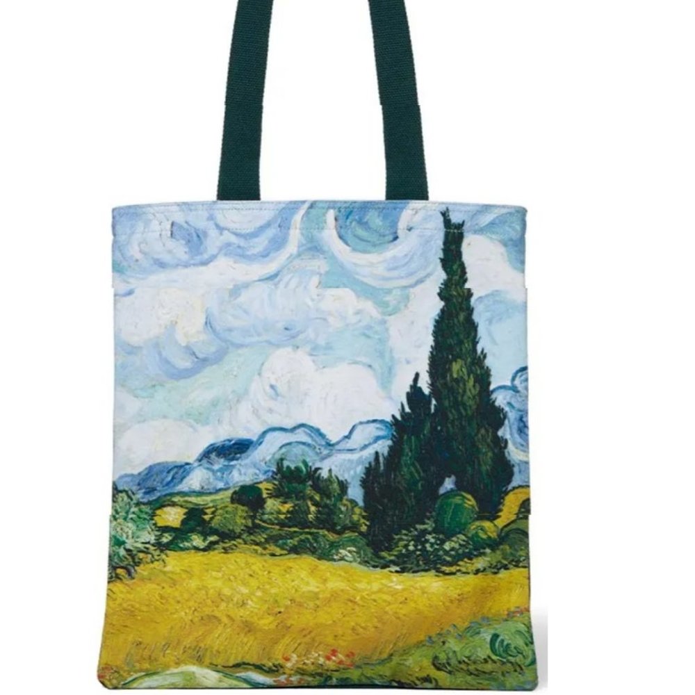 Metropolitan Museum of Art NYC Van Gogh Wheat Field with Cypresses Tote